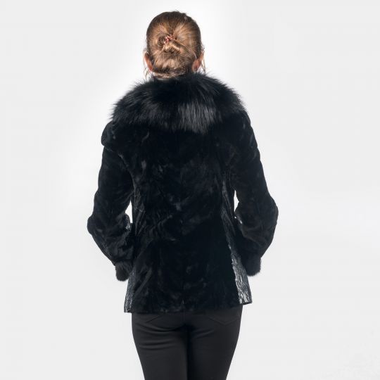 Black Real Sheared Mink Fur Jacket