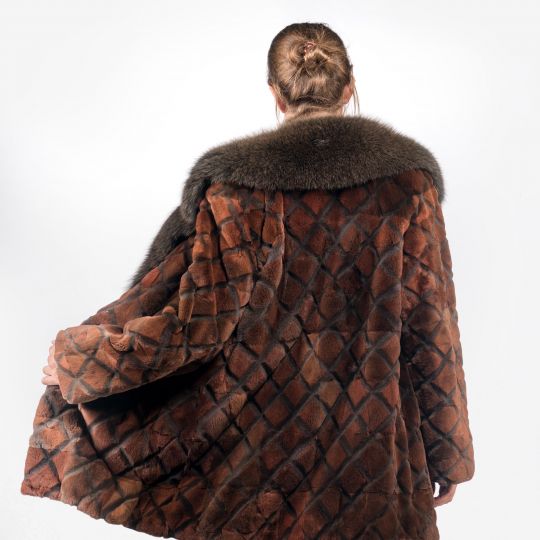 Mink Fur Jacket in Rhombus