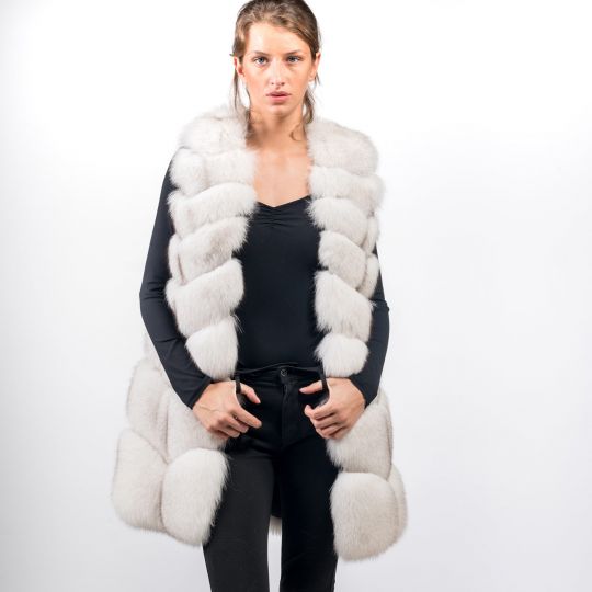 Natural Blue Fox Fur Vest/Top Quality