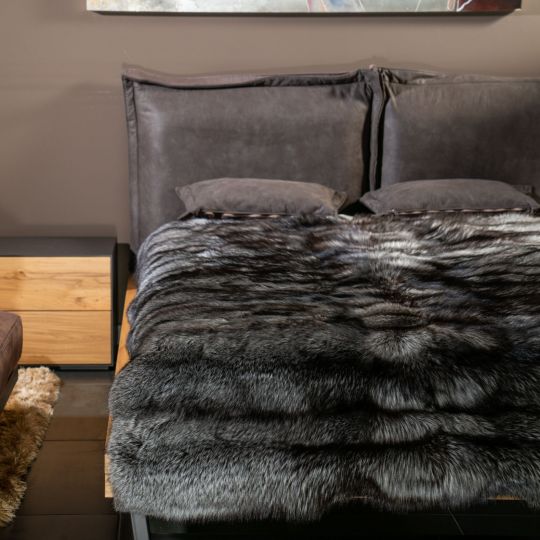Scandinavian Silver Fox Fur Blanket-SAGA FOX