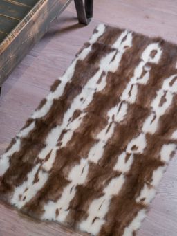 Black White Blue Fox Fur Rug/Carpet