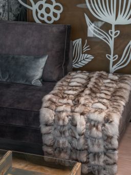 Natural Blue Fox Fur Area Rug/Carpet