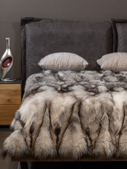 Genuine Blue Fox Fur Throw Blanket