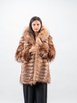 Golden Raccoon Fur Coat