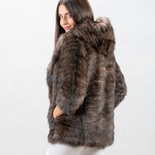 Golden Raccoon Fur Coat