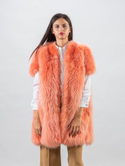 Orange Fin Raccoon Fur Vest