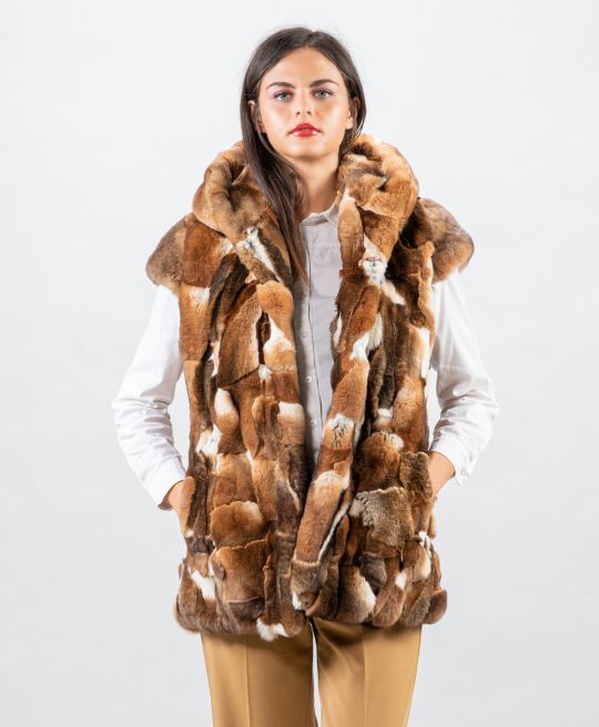 Hooded Orylag Fur Vest