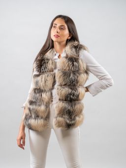 Cross Fox Fur Vest