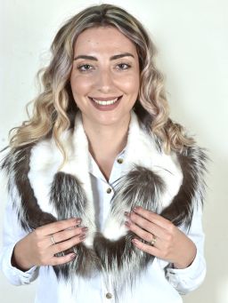 White Silver Fur Collar