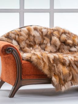 Crystal Fox Fur Throw Blanket