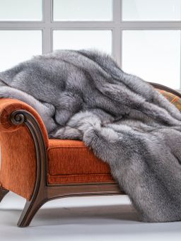 Natural Lynx Fur Throw Blanket