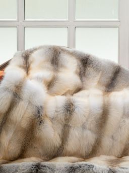 Fawn Light Fox Fur Blanket
