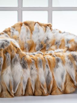 Canadian Red Fox Fur Throw Blanket