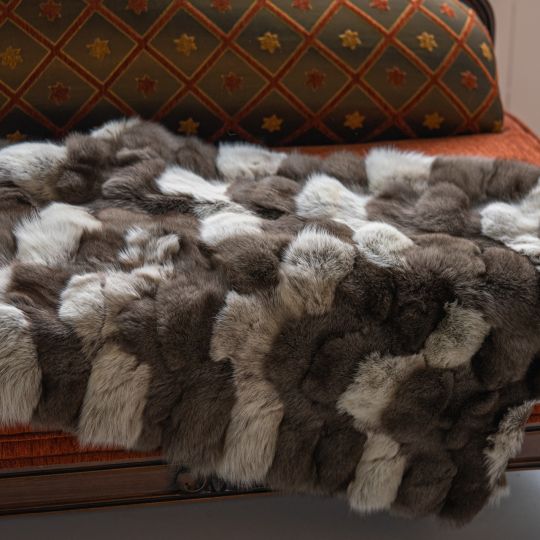 Fox Fur Throw Small Blanket or Carpet