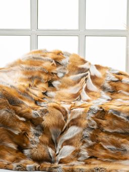 Canadian North America Red Fox Fur Blanket