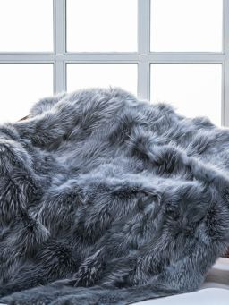 Scandinavian Finn Raccoon Fur Throw Blanket