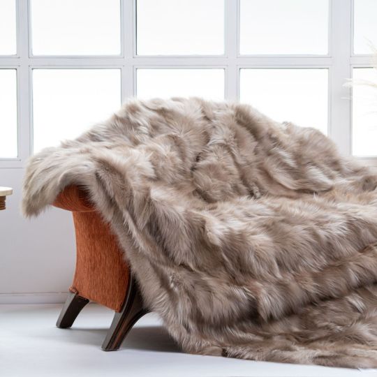 Scandinavian Mink Fur Throw Blanket