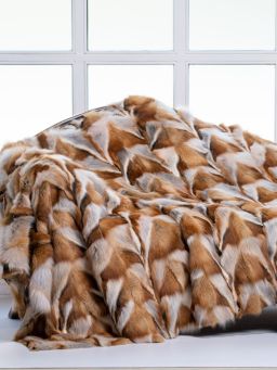 North America/Red Fox Fur Throw Blanket