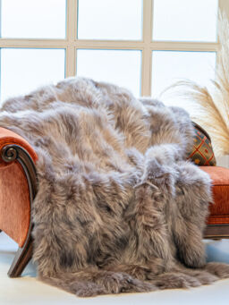 Smokey Finn Raccoon Fur Throw Blanket