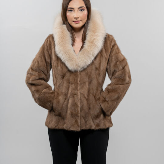 Hooded Demi Buff Mink Fur Jacket