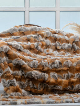 Red Fox Fur Throw Blanket